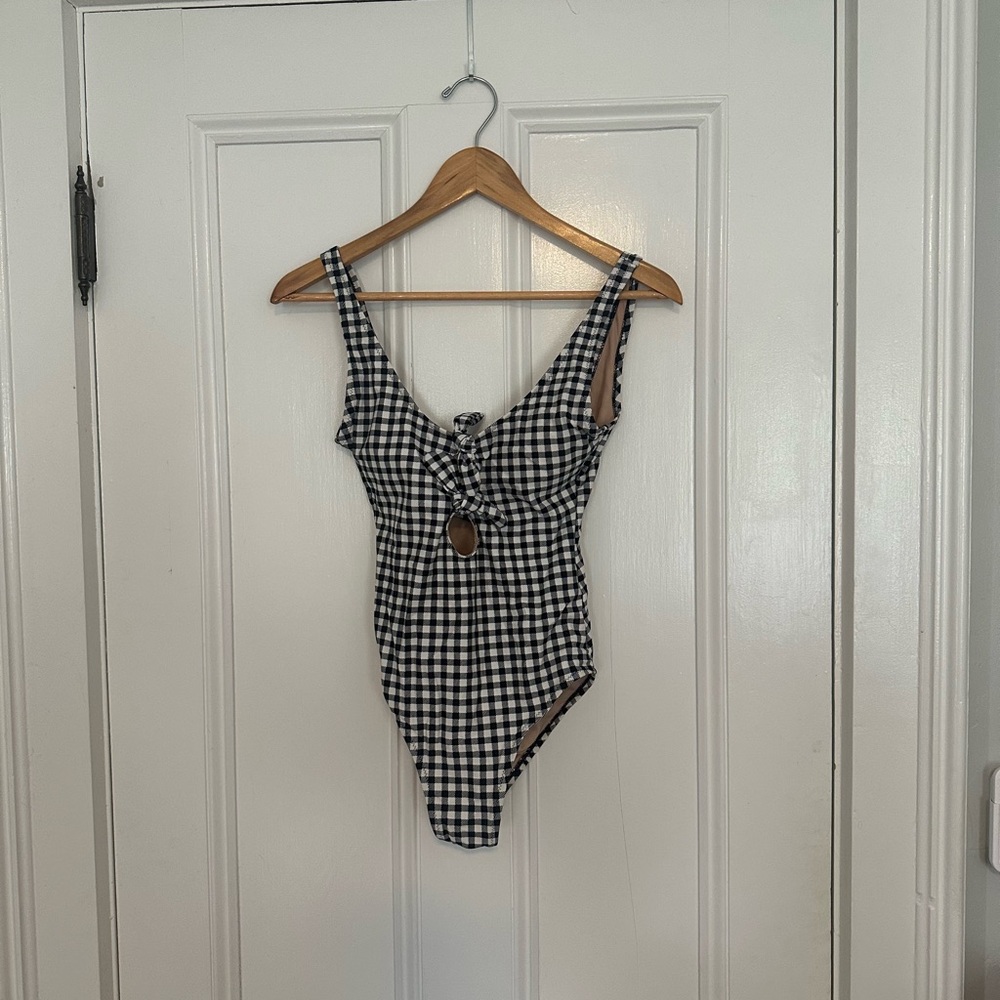 Black and White Gingham Swimsuit